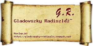 Gladovszky Radiszló névjegykártya